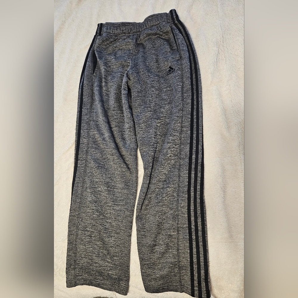 Adidas Heather Gray Joggers with Black Accents